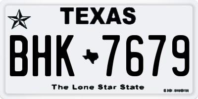 TX license plate BHK7679