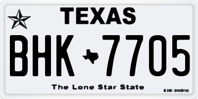 TX license plate BHK7705