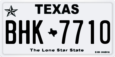 TX license plate BHK7710