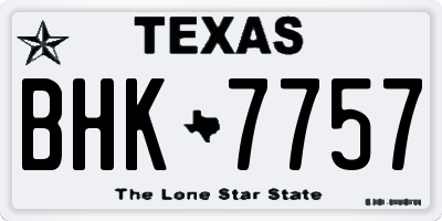 TX license plate BHK7757