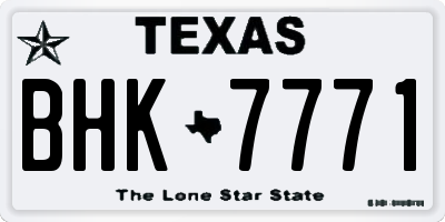 TX license plate BHK7771