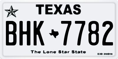 TX license plate BHK7782