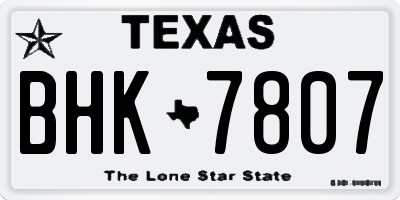 TX license plate BHK7807