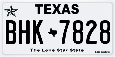 TX license plate BHK7828
