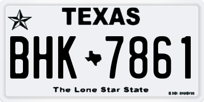 TX license plate BHK7861