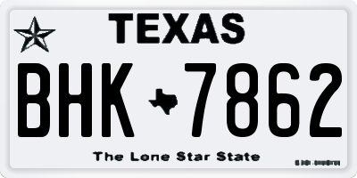 TX license plate BHK7862