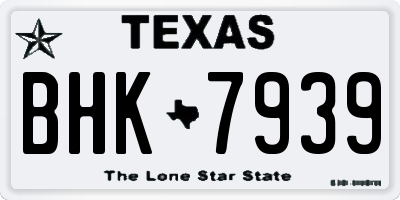 TX license plate BHK7939