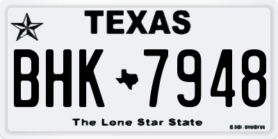 TX license plate BHK7948