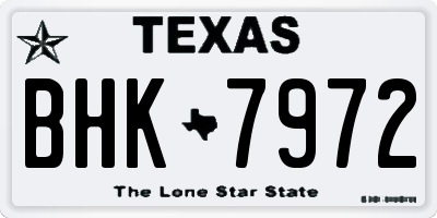 TX license plate BHK7972