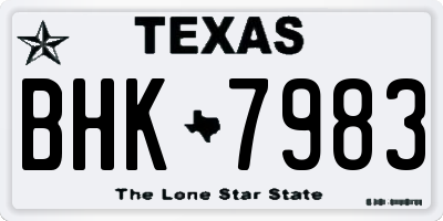 TX license plate BHK7983