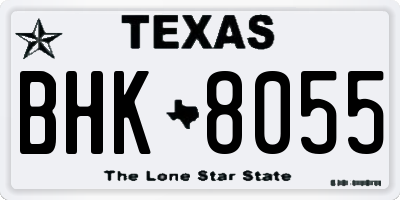 TX license plate BHK8055