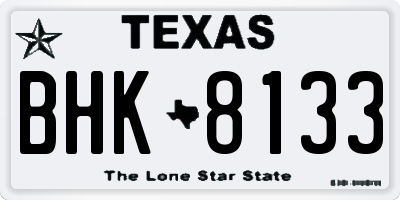 TX license plate BHK8133