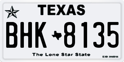 TX license plate BHK8135