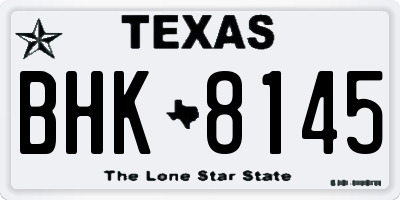 TX license plate BHK8145