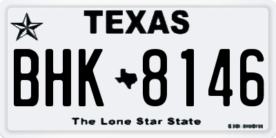 TX license plate BHK8146