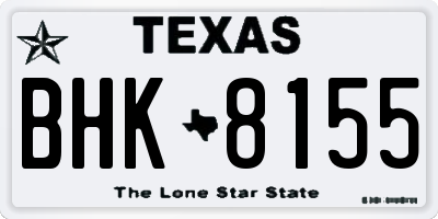 TX license plate BHK8155