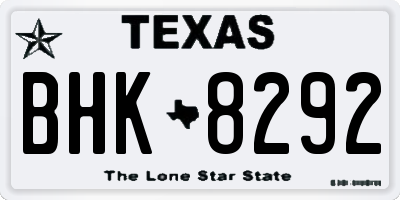 TX license plate BHK8292