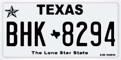 TX license plate BHK8294