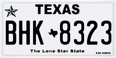 TX license plate BHK8323
