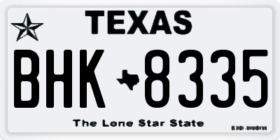 TX license plate BHK8335
