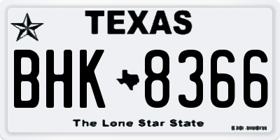 TX license plate BHK8366