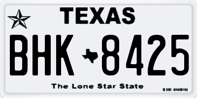 TX license plate BHK8425