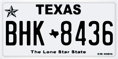 TX license plate BHK8436
