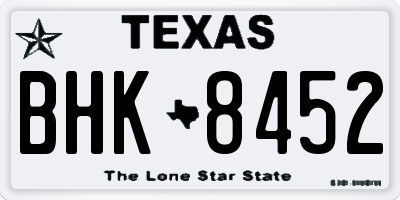 TX license plate BHK8452