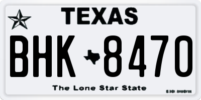 TX license plate BHK8470