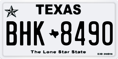 TX license plate BHK8490