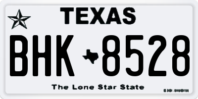 TX license plate BHK8528