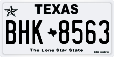 TX license plate BHK8563