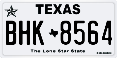 TX license plate BHK8564