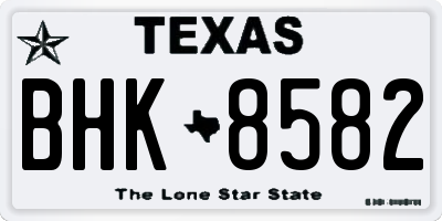 TX license plate BHK8582