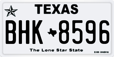 TX license plate BHK8596