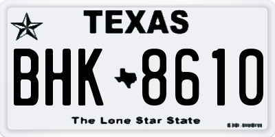 TX license plate BHK8610