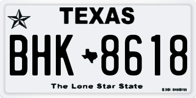 TX license plate BHK8618