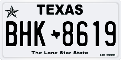 TX license plate BHK8619