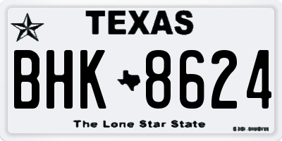 TX license plate BHK8624