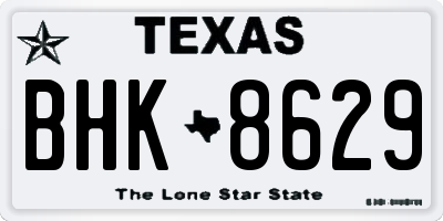 TX license plate BHK8629
