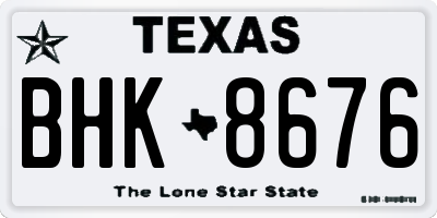 TX license plate BHK8676