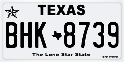 TX license plate BHK8739