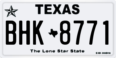 TX license plate BHK8771