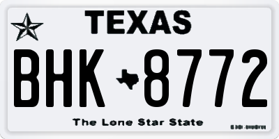 TX license plate BHK8772