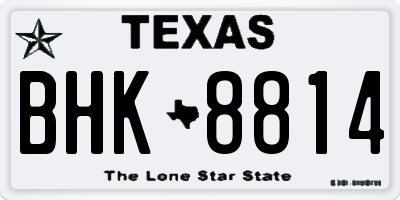 TX license plate BHK8814