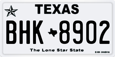 TX license plate BHK8902