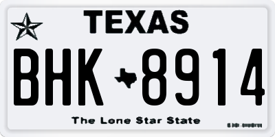 TX license plate BHK8914