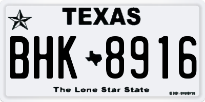 TX license plate BHK8916