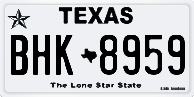 TX license plate BHK8959
