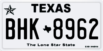 TX license plate BHK8962